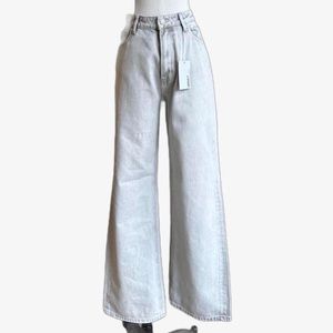 Vervet straight wide leg light gray jeans